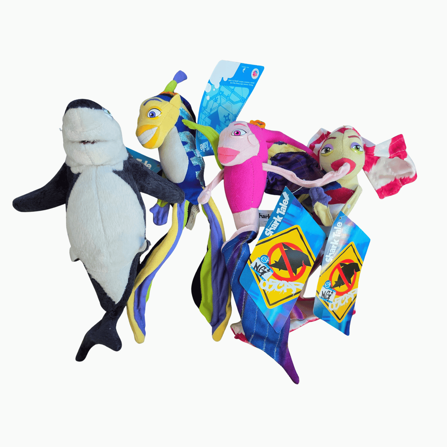 Vintage NANCO Dreamworks Shark Tale Plush SET #2 (2004) (NOS - Read Description)