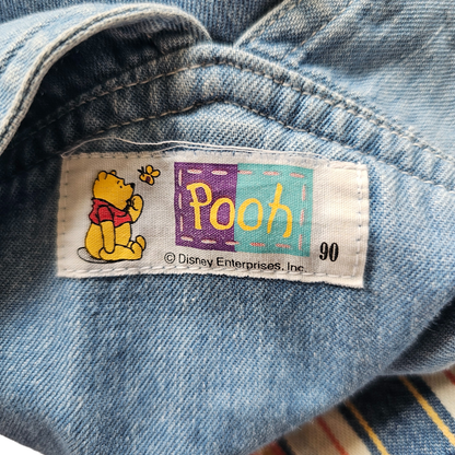VAULT | Vtg Winnie-the-Pooh Striped Pooh Shortalls (sz 2 / JP 90)