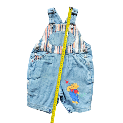 VAULT | Vtg Winnie-the-Pooh Striped Pooh Shortalls (sz 2 / JP 90)