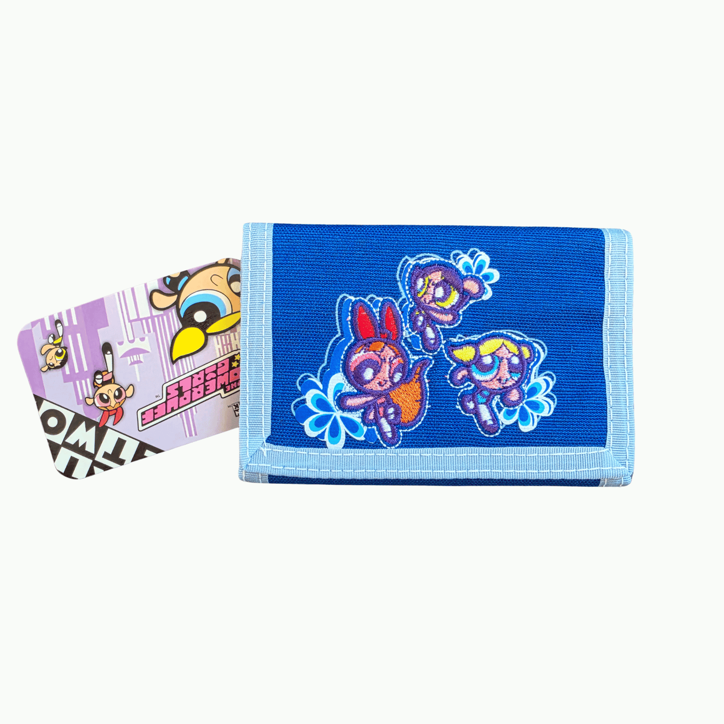 Vintage Cartoon Network Powerpuff Girls Trifold Wallet BLUE (2003) (NOS)