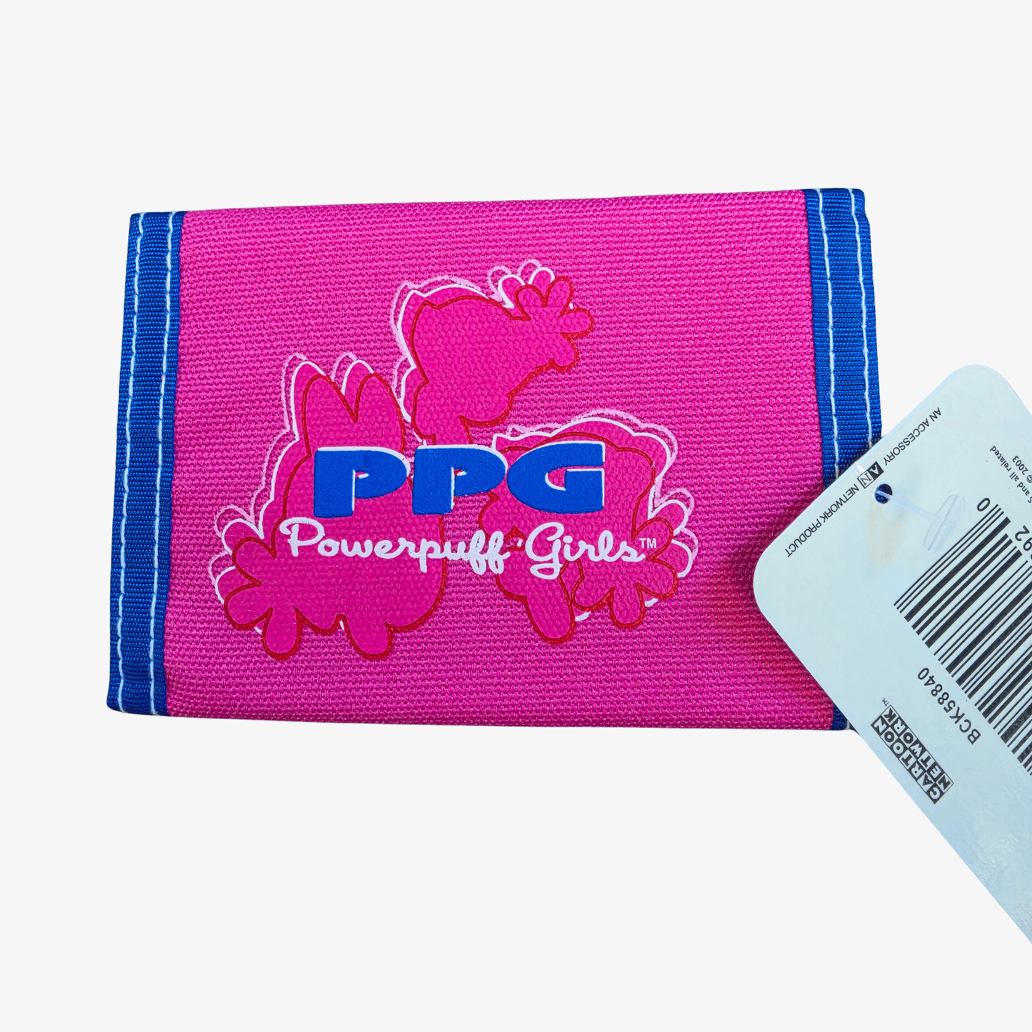 Vintage Cartoon Network Powerpuff Girls Trifold Wallet PINK (2003) (NOS)
