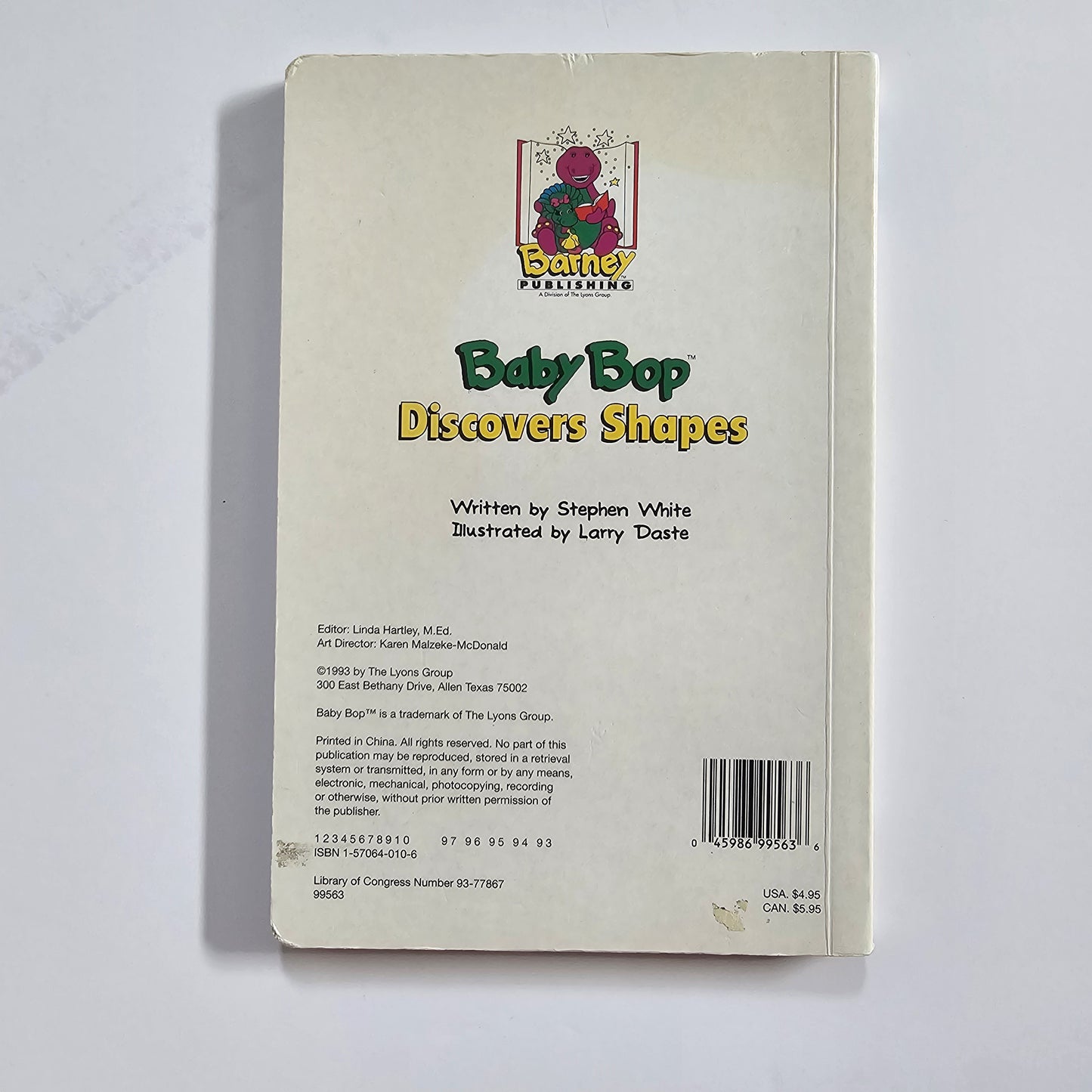 Baby Bop Discovers Shapes Book