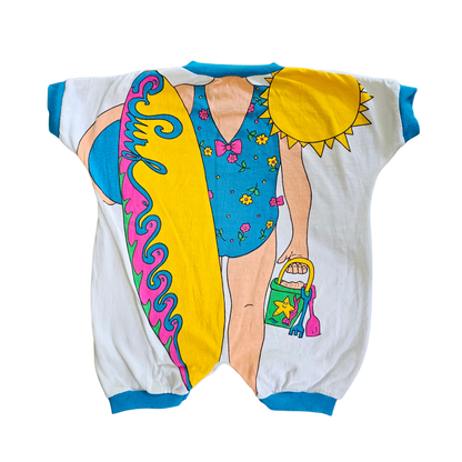 Vtg Body Character Romper Surfy Beach Girl  (Sz1 / 12-18m)