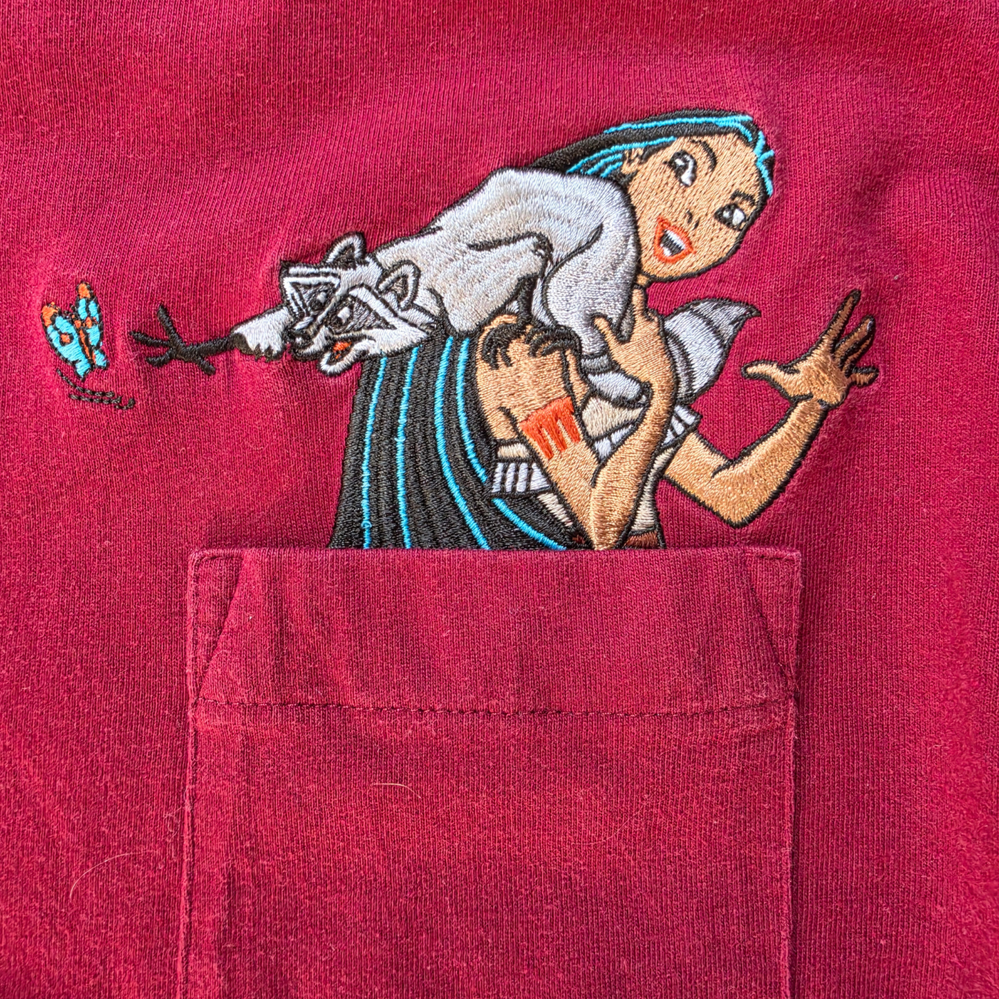Disney Store Pocahontas Meeko & Pocket T-Shirt (Sz 8-10)