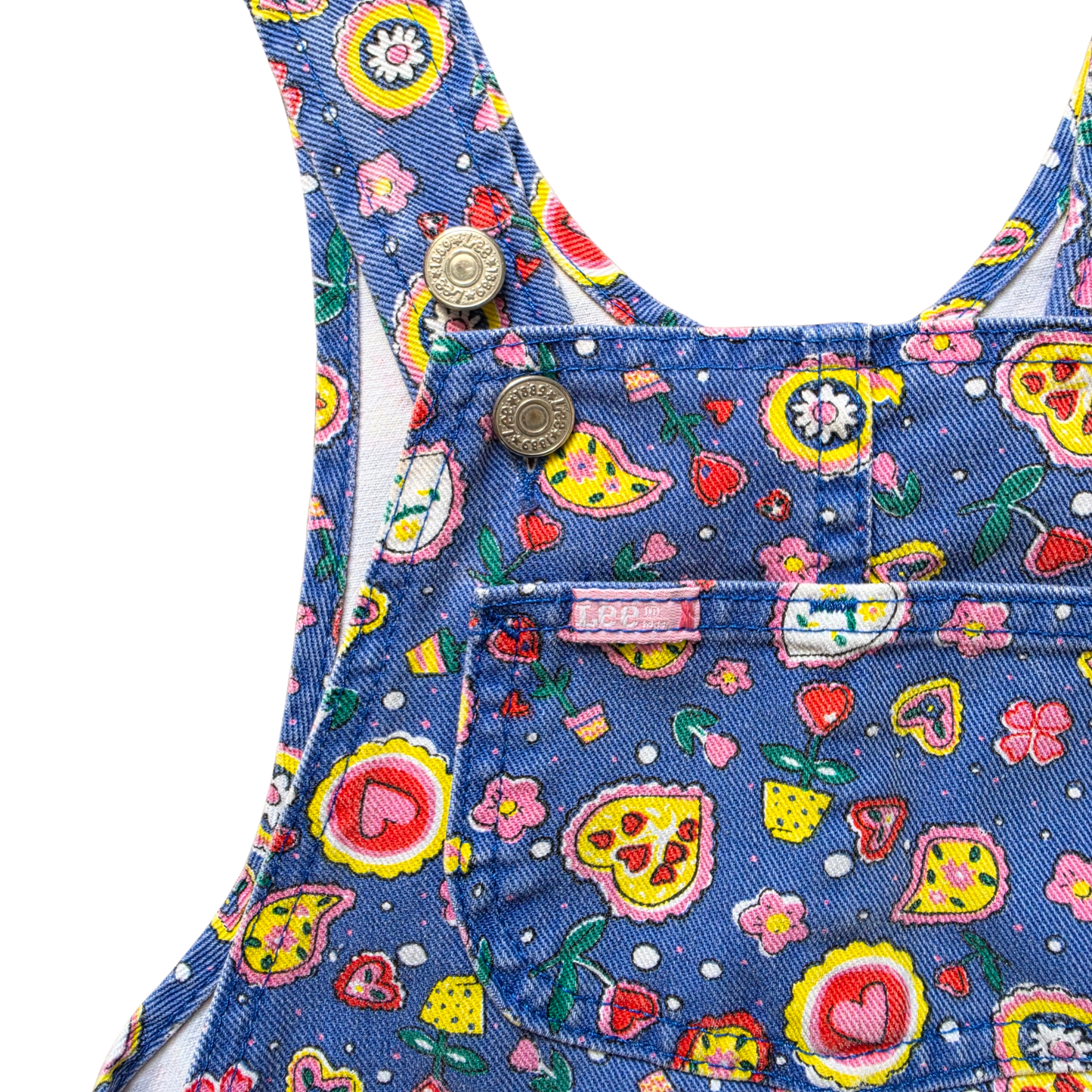 Vintage Lee Paisley Denim Pinafore (Sz 6)