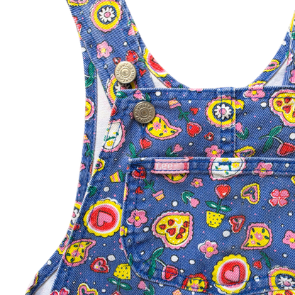 Vintage Lee Paisley Denim Pinafore (Sz 6)