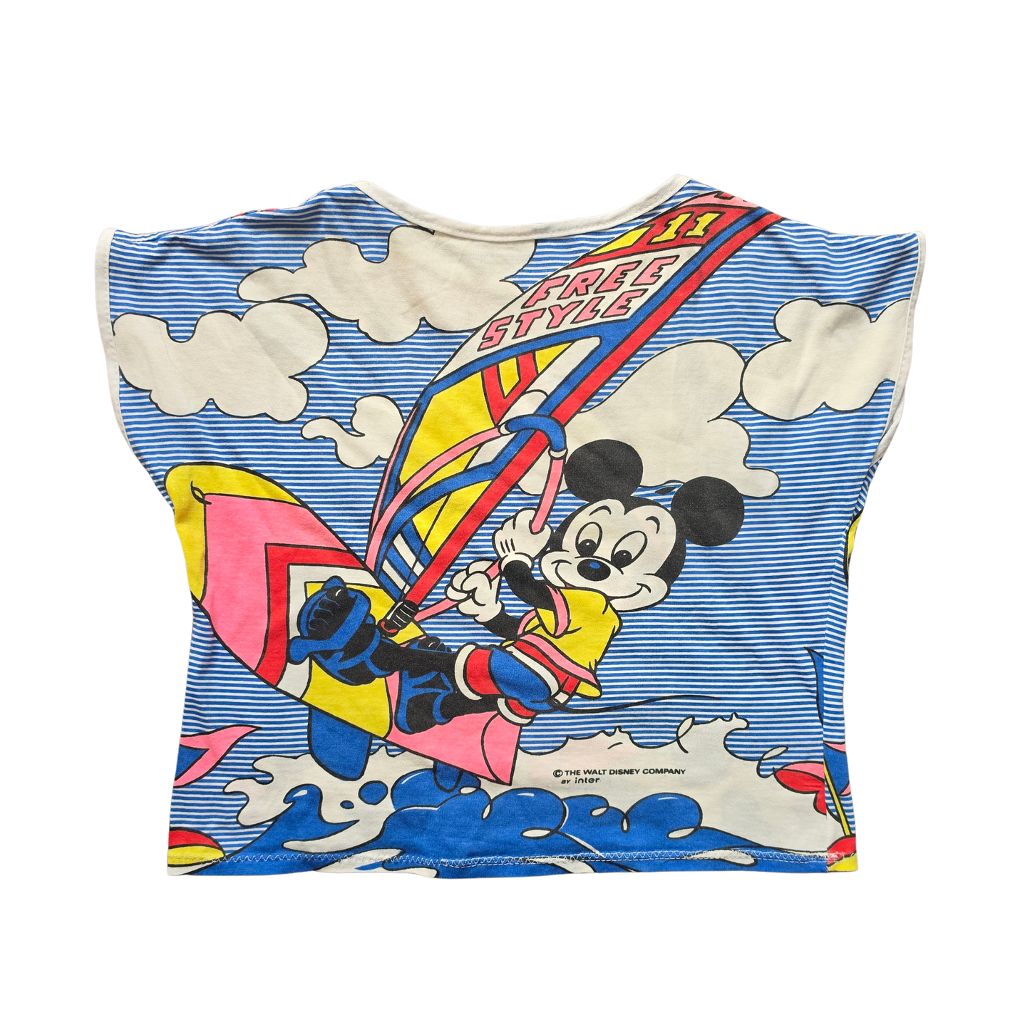 Vintage Disney Mickey Windsurfing AOP T-Shirt (Sz 2-4) (80s)
