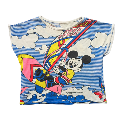 Vintage Disney Mickey Windsurfing AOP T-Shirt (Sz 2-4) (80s)