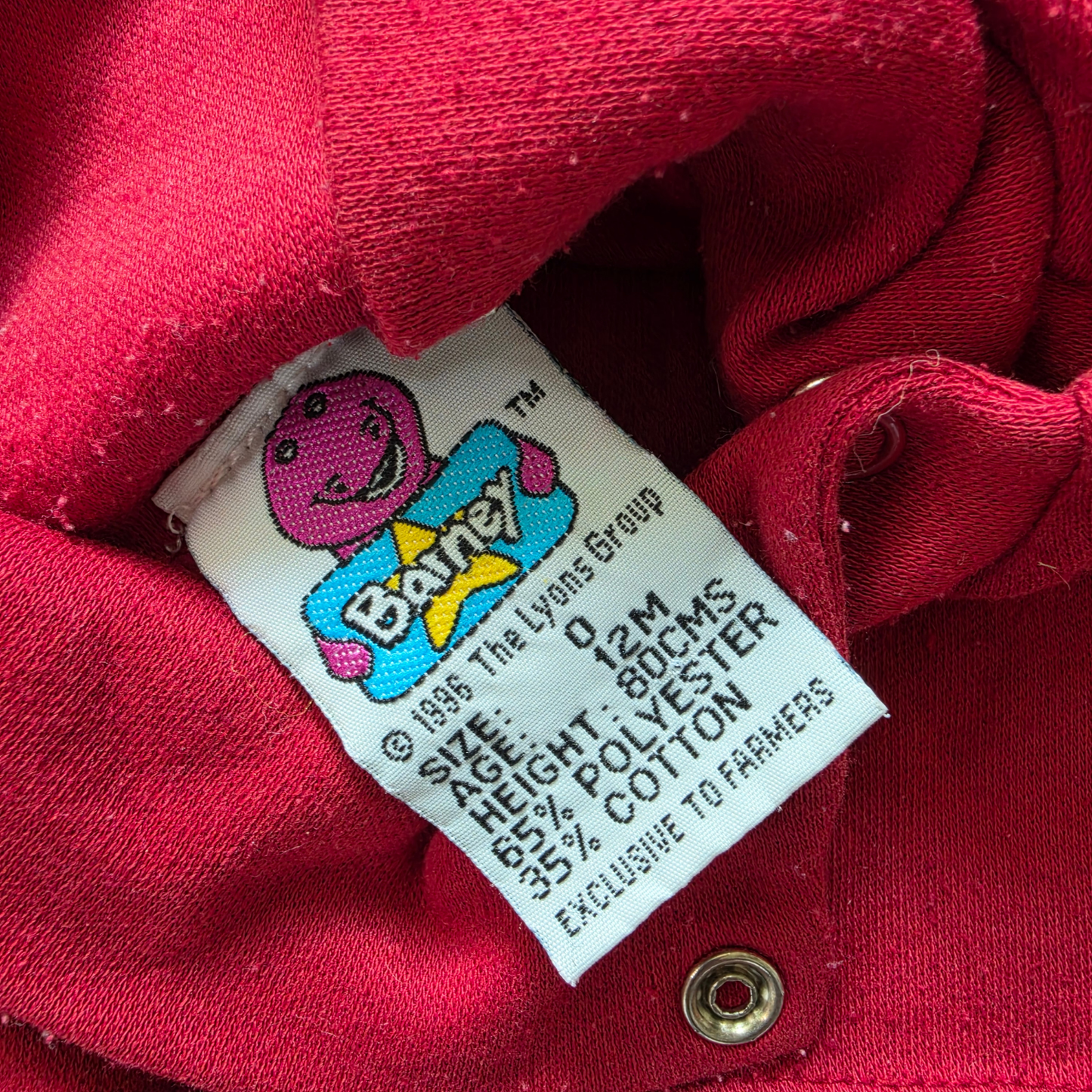 Vintage Barney & Friends Barney In Space LS (Sz 0-1) (1996)