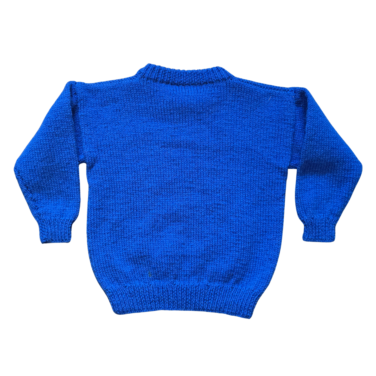🔑 Handknit Barney & Friends BJ Sweater (Sz 4-5) (90s Pattern)