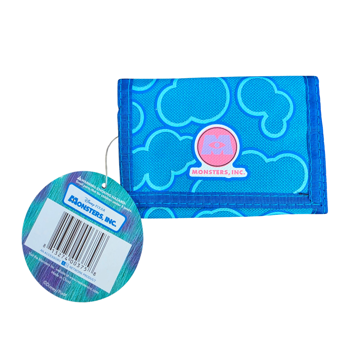 Vintage Disney Pixar Monsters, Inc. Mike & Sulley Trifold Wallet BLUE (00s) (NOS)